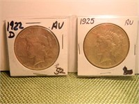 1922D/1925 Peace Dollars AU