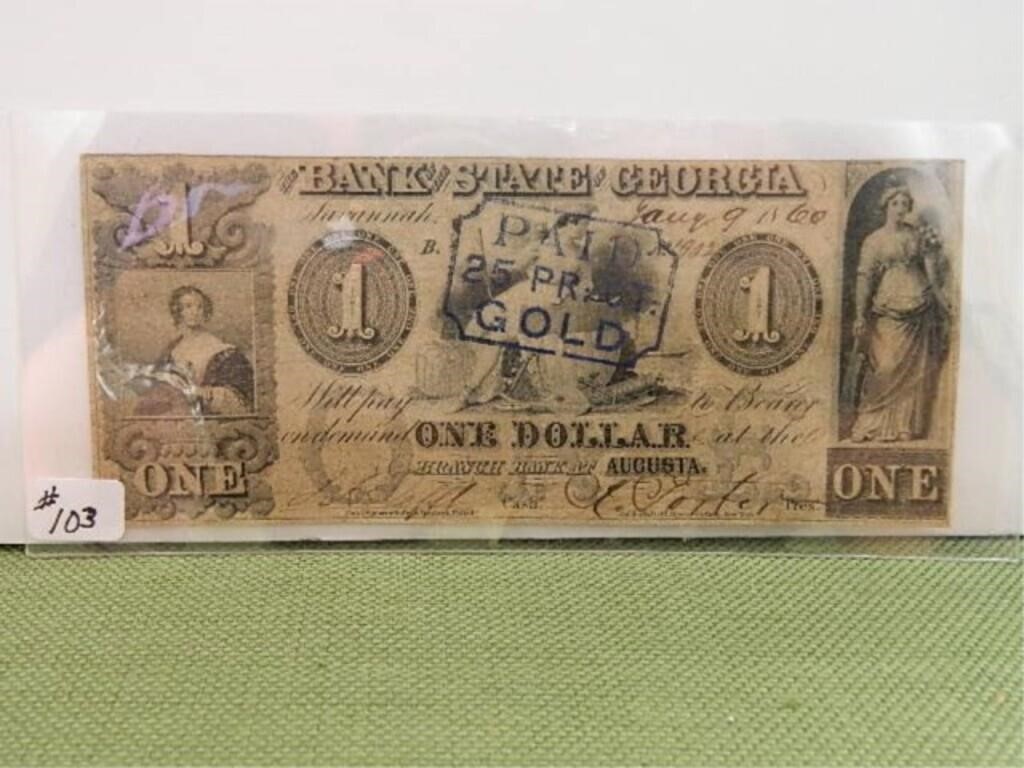 1860 $1 Large Note “The Bank of the