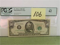 1985 Series $50 Fed Res Note PCGS Cert.