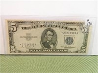 1953A Series $5 Silver Cert. “Star Note” Crisp