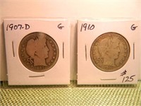1907-D/1910 Barber Half Dollars G