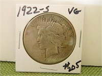 1922-S Peace Dollar VG