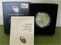 2018-W US Mint “American Silver Eagle” (UNC)