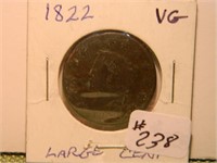 1822 Large Cent VG