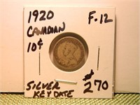 1920 Canadian 10 Cent “Silver” F-12 (Key Date)