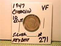 1947 Canadian 10 Cent “Silver” VF (Key Date)