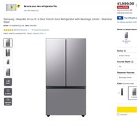 A256 Samsung 30 cu. ft. 3-Door Refrigerator