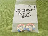 (2) John F. Kennedy Campaign Buttons
