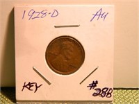 1928-D Lincoln Wheat Cent AU (Key Date)