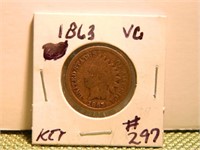 1863 Indian Head Cent VG (Key Coin)