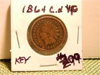 1864(BR) Indian Head Cent VF (Key Date)