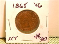 1865 Indian Head Cent VG (Key Date)
