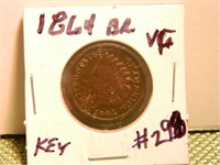 1964(CN) Indian Head Cent VF (Key Date)