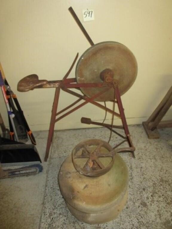 Grinding Stone w/ Stand & (2) Grinding Wheels