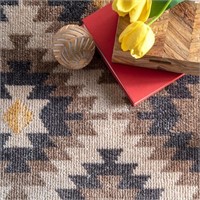 nuLOOM 2 x 8 Beige Indoor Geometric Runner Rug