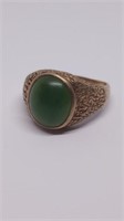 Men's Ring stamped 10k size 10 green stone