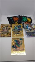 4 Pokemon cards and extra protectors