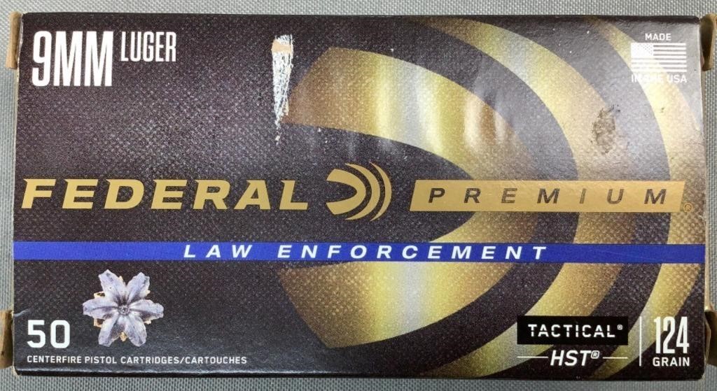 50 Rnds Federal Premium LE 9MM Luger HST Ammo