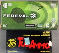 50/20 Rnds TulAmmo & Federal 40 S&W Ammo