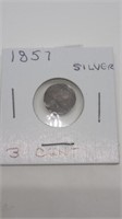 1857 3 cent