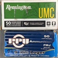 50/27 Rnds Remington & PPU 9mm Luger Ammo