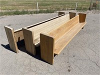 (3)pcs - Wooden Church Pews ( Aprx 11FT Long Each)