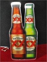 Dos Equis Beer Bottles Metal Sign - 22x11