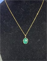6.00 ct Emerald Pendant w/necklace