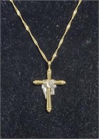 14kt Gold Necklace w/ 14kt Cross pendant