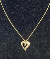 14kt Gold Necklace w/ Heart Pendant