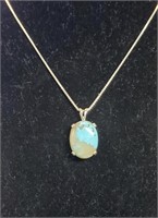 .925 Sterling Necklace w/ Gemstone Pendant
