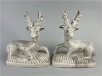 Early Antique Chalkware Stag Deer.