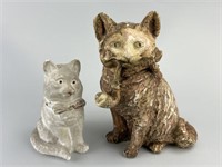 Early Antique Chalkware Cats.