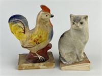 Early Composition Rooster & Cat Squeak Toy.