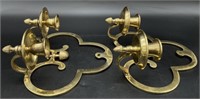 Pair Brass 2 Arm Wall Sconces