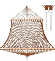 Double Hammock 52"w Hand Woven Cotton Rope