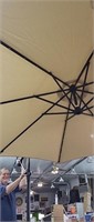 9ft LED Solar Offset Patio Umbrella, Biege