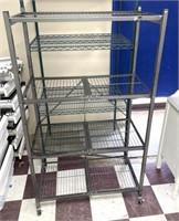 62" by 36” by 20” portable fold up shelving unit