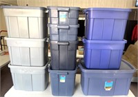 10 medium to small size Rubbermaid totes
