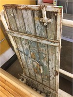 Antique Wood and Metal Farmhouse Shutter with