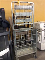 Rolling Metal Cart with folding shelves and