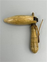19th Century Whales Tooth Folk Art Noise Maker.
