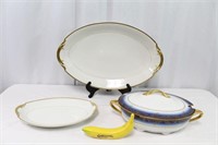 3 pc Limoges and Rosenthal Serving Pieces