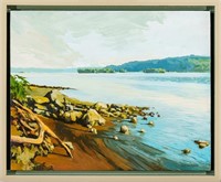 Doug Schlemm oil on panel "Susquehanna Riverscape