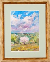 Robert Andriulli Oil on paper "Spring Landscape"