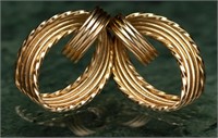 14K Gold Twisted Mobius Earrings - 1.78g
