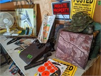 Hunting Supplies, Tree Stand, Goose Calls, Table