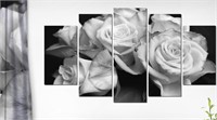 Designart Bunch of Roses Black and White-Floral