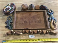 Chinese Puzzle & Ornate Wood Lot
