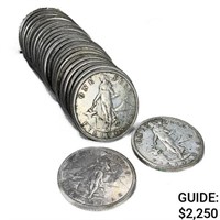 1907 US Philippines Silver Peso Roll (25 Coins)